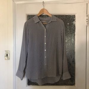 Everlane Clean Silk Striped Shirt - Size 4